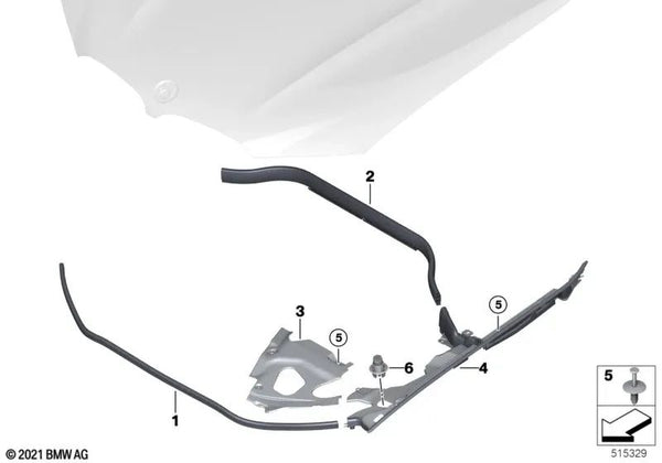 Sellado lateral izquierdo para BMW X3 F97, F97N, X4 F98, F98N (OEM 51768075323). Original BMW.