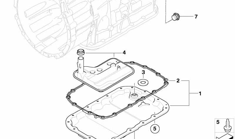 Oil pan kit for BMW E81, E82, E87N, E88, E90, E91, E92, E93, X1 E84, X3 E83N (OEM 24117581605). Original BMW.