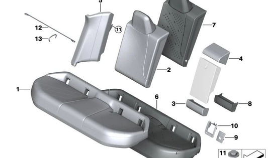 Isofix support OEM 52205A06631 for BMW (Compatible models: F30, F31, F34, F32, F33, F36, F80, F82, F83). Genuine BMW.