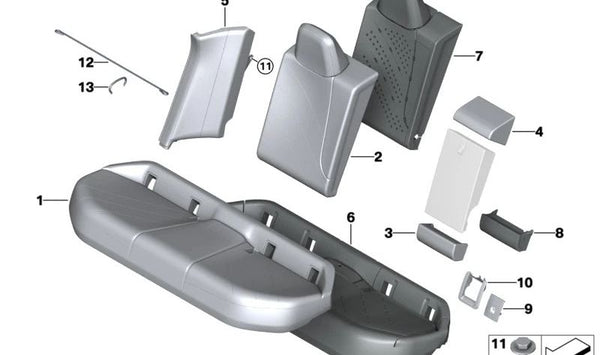 Soporte Isofix OEM 52205A06631 para BMW (Modelos compatibles: F30, F31, F34, F32, F33, F36, F80, F82, F83). Original BMW.