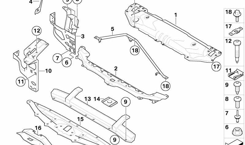 Ausgleichsplatte para BMW Serie 5 E60, E61 (OEM 51717070096). Original BMW