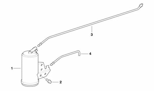 Tubo de Escape Filtro de Carbón Activo para BMW Serie 3 E36 (OEM 16131181226). Original BMW.