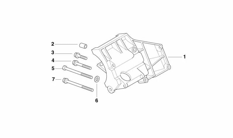 Soporte de Montaje Compresor de Aire Acondicionado para BMW E39, E38 (OEM 64551432898). Original BMW