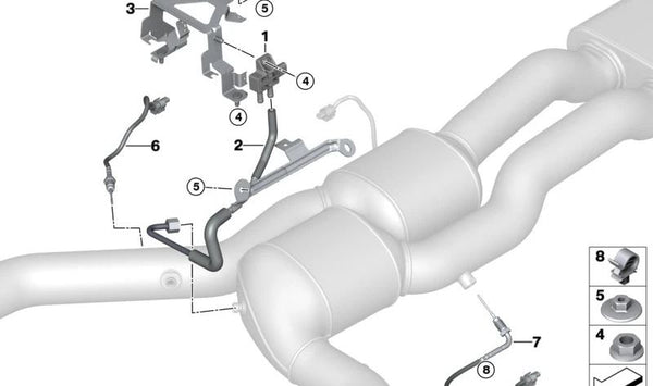 Soporte para sensor de presión para BMW Serie 2 G87, Serie 3 G20N, G21N, G80, G81, Serie 4 G26, G82, G83, X3 F97N, X4 F98N (OEM 18309502647). Original BMW