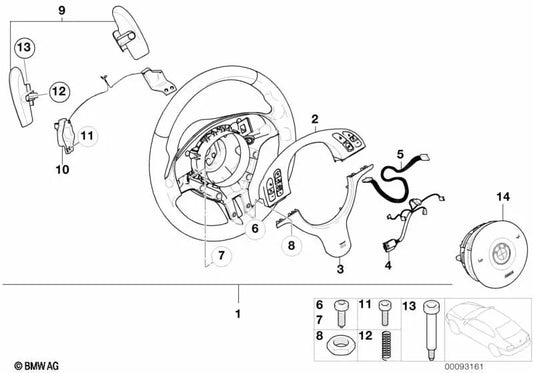 Écrou insérable pour BMW E46, E39, E53 (OEM 32301096840). BMW d'origine.