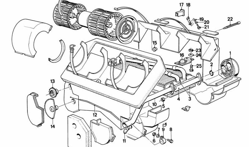 Radiador de aquecimento OEM 64111359491 para BMW E21, E12, E24. BMW original.