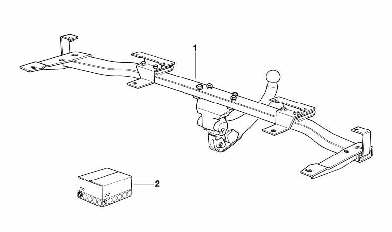 Enganche de remolque desmontable para BMW E32 (OEM 71601136361). Original BMW