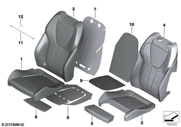 Funda Respaldo Asiento Deportivo Izquierda para BMW X6 G06, G06N (OEM 52105A3C7B5). Original BMW