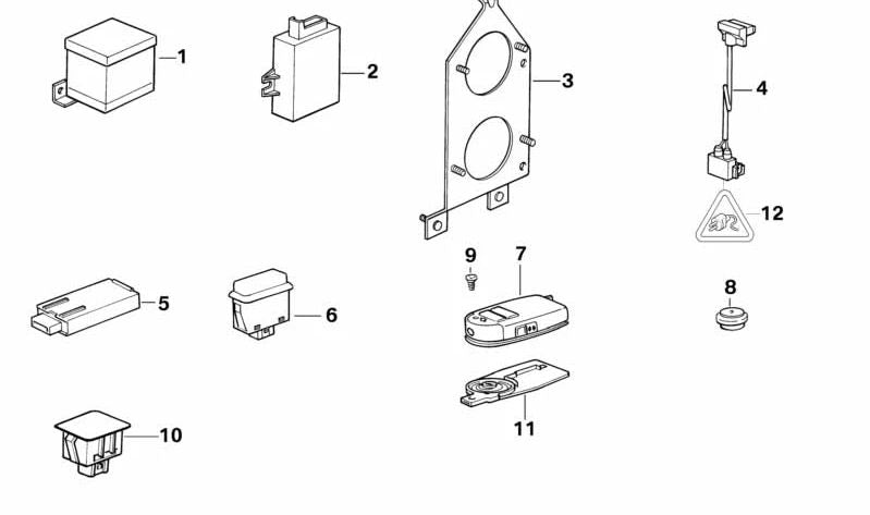 Receptor infrarrojo OEM 66101378718 para BMW E34, E32. Original BMW.