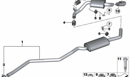 Rear Silence OEM 18307805690 for BMW E81, E87. Original BMW.