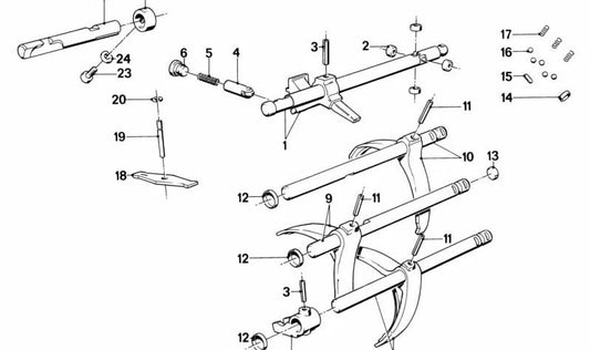 Palanca para BMW Serie 3 E21, E30 Serie 5 E28, E34 Serie 6 E24 Serie 7 E23, E32 (OEM 23311224141). Original BMW