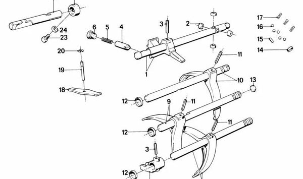 Palanca para BMW Serie 3 E21, E30 Serie 5 E28, E34 Serie 6 E24 Serie 7 E23, E32 (OEM 23311224141). Original BMW