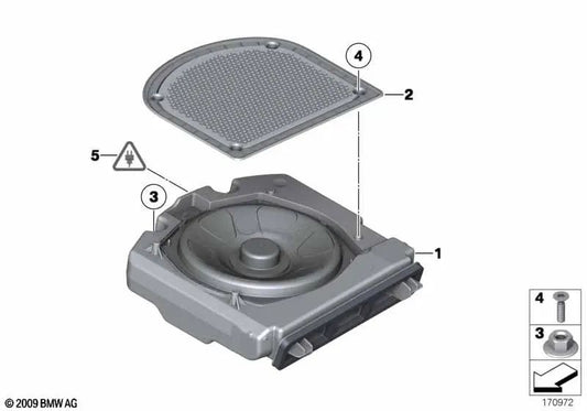 Zentralbass High End Sound System para BMW F01N, F02N (OEM 65139224873). Original BMW