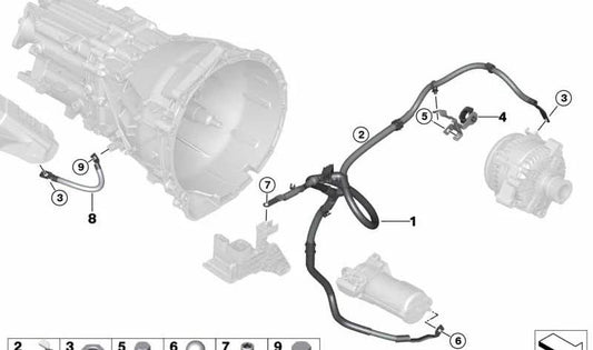 Cabo de partida do gerador OEM 12429470509 para BMW F20, F21, F22, F23, F30, F31, F32, F36. BMW original