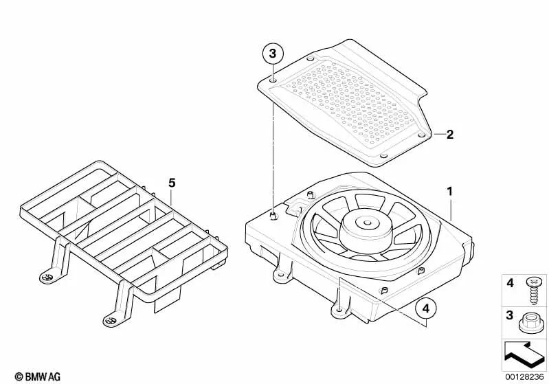 Zentralbass izquierda para BMW E83, E83N (OEM 65136990101). Original BMW