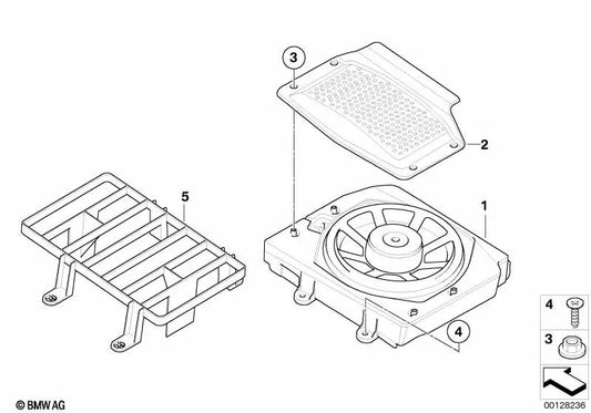 Zentralbass izquierda para BMW E83, E83N (OEM 65136990101). Original BMW