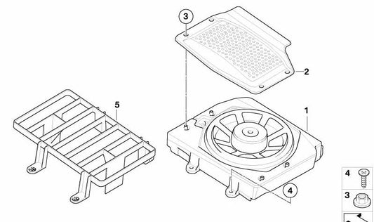 Bajo central derecho para BMW X3 E83, E83N (OEM 65136990102). Original BMW