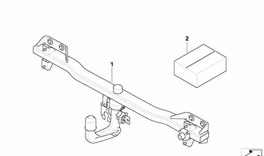 Enganche de remolque fijo OEM 71603422348 para BMW X3 E83 (2003-2010). Original BMW.