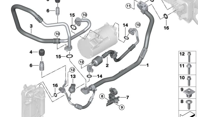 Soporte combinado para BMW Serie 2 G42, Serie 3 G20, G21, G28, Serie 4 G22, G23, G26, Z4 G29 (OEM 64536806376). Original BMW