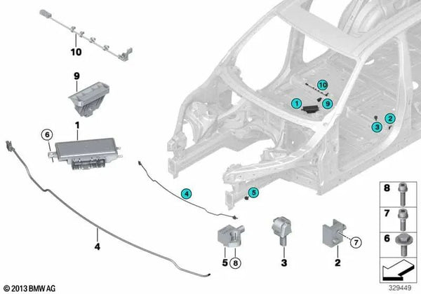 Imán de posición del asiento para BMW F15, F85, F16, F86 (OEM 65779304289). Original BMW.