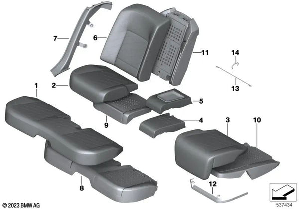 Funda Respaldo Asiento Confort de Cuero para BMW Serie 7 G70 (OEM 52205A42178). Original BMW