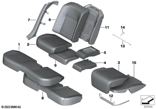 Funda de Asiento Básico de Cuero para BMW Serie 7 G70 (OEM 52205A42169). Original BMW.