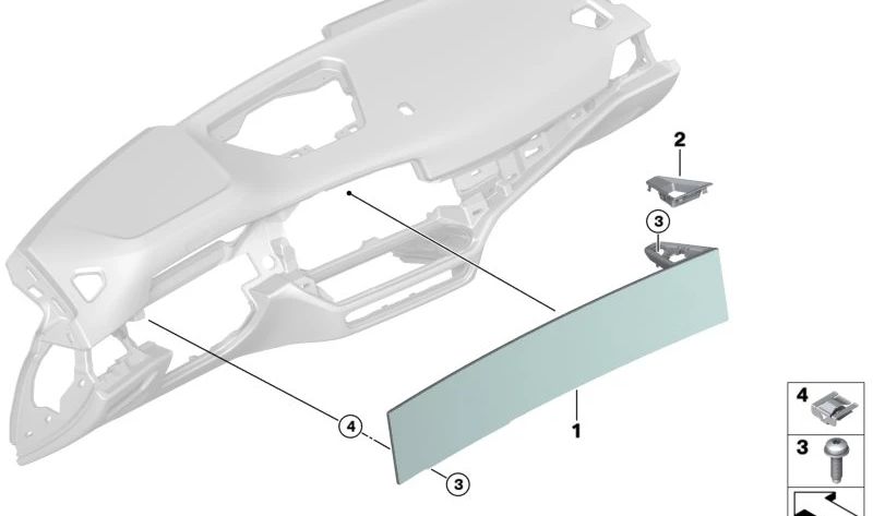 Marco para pantalla multifunción OEM 65505A271E7 para BMW Serie 3 (G20, G21, G28, G80) y Serie 4 (G22, G23, G26, G82, G83). Original BMW.