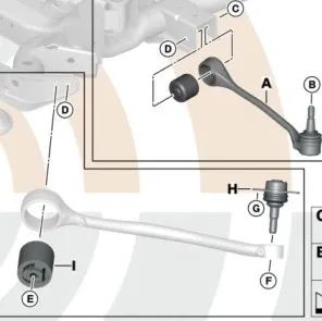 Tie Rod Repair Kit for BMW 5 Series E60, E60N, E61, E61N (OEM 31102348042). Genuine BMW