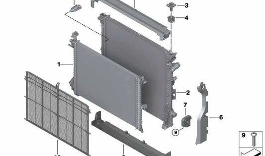 Kühlflüssigkeitskühler für BMW X5 G05N, G18N, X6 G06N, X7 G07N (OEM 17115A5C817). Original BMW