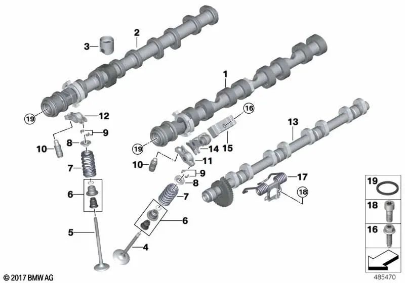 Brazo oscilante con rodillo para BMW E81, E82, E87, E87N, E88, F20, F20N, F21, F21N, F22, F23, F87, F87N, E90, E90N, E91, E91N, E92, E92N, E93, E93N, F30, F30N, F31, F31N, F34, F35, F35N, F80, F80N, F32, F33, F36, F82, F82N, F83, F83N, E60, E60N, E61, E61