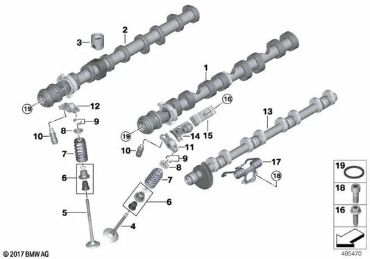 Intake Valve for BMW 5 Series F07, F10, F11, F90, G30, G31, 6 Series F06, F12, F13, 7 Series F01N, F02N, G11, G12, 8 Series F91, F92, F93, X5 F15, F85, F95, G05, X6 F16, F86, F96, X7 G0 7 (OEM 11348605662). Genuine BMW