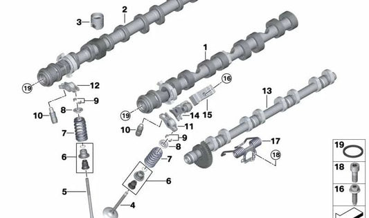 Auslassnockenwelle für BMW 5er F90, G30, G31, 7er G11N, G12N, 8er F91, F92, F93, G14, G15, G16, X5 F95, G05, X6 F96, G06, X7 G07 (OEM 11317852368). Original BMW