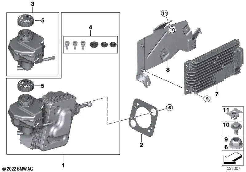 Expansion Tank Repair Kit for BMW X1 U11, U12 (OEM 34505A51318). Original BMW.