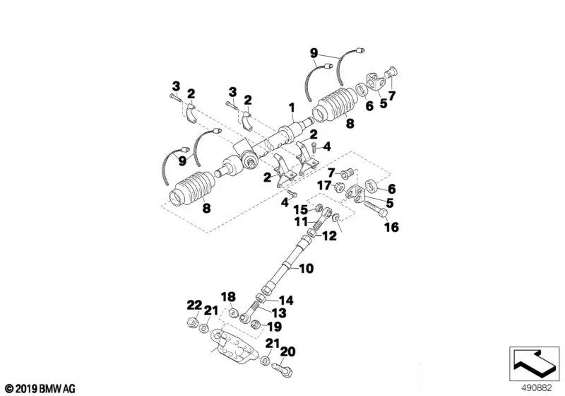 Barra de dirección para BMW E46, E90, F30 (OEM 32112485912). Original BMW