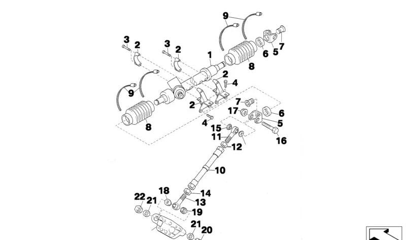 Soporte fijación columna dirección OEM 32112485769 para BMW (Modelos compatibles: E46, E83, E85, E86). Original BMW.