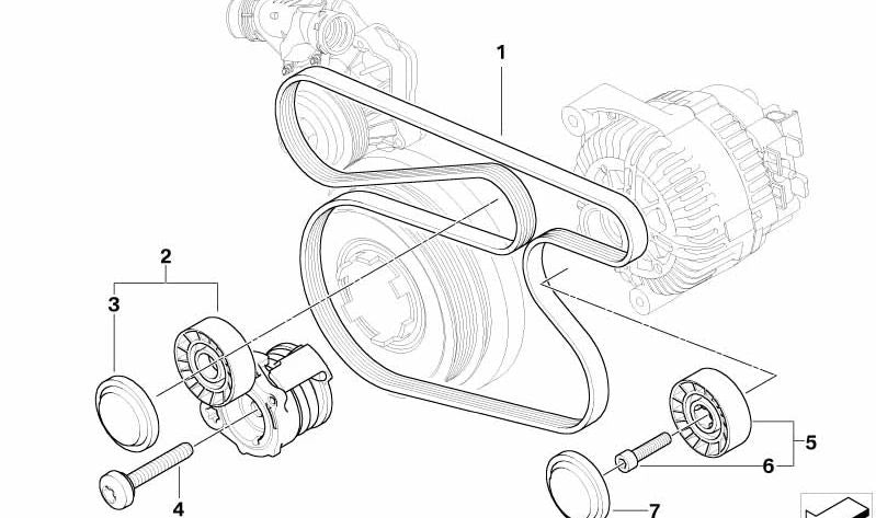 Polea de reenvío OEM 11287790448 para BMW E87, E90, E91, E92, E93. Original BMW.