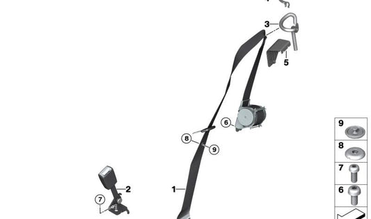 Soporte de desvío izquierdo para BMW I01, I01N (OEM 72117304153). Original BMW.