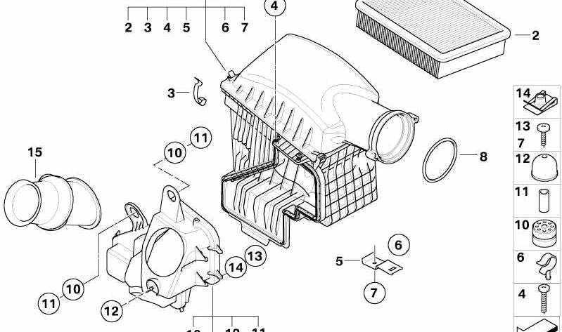 Conducto de admisión de aire OEM 13717546814 para BMW E65, E66. Original BMW.