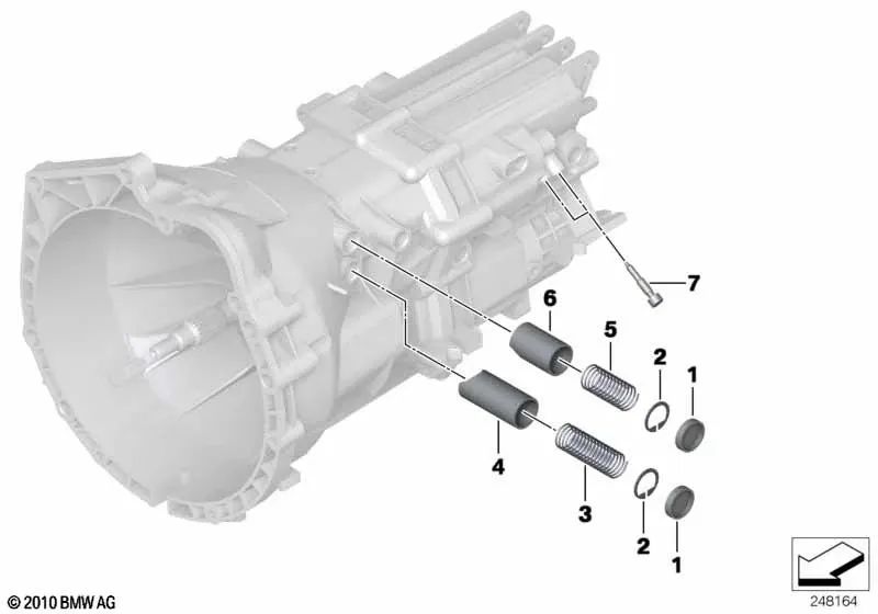 Perno de bloqueo de marcha atrás para BMW E81, E82, E87, E87N, E88, E90, E91, E92, E93, E84, E60, E61 (OEM 23317616461). Original BMW