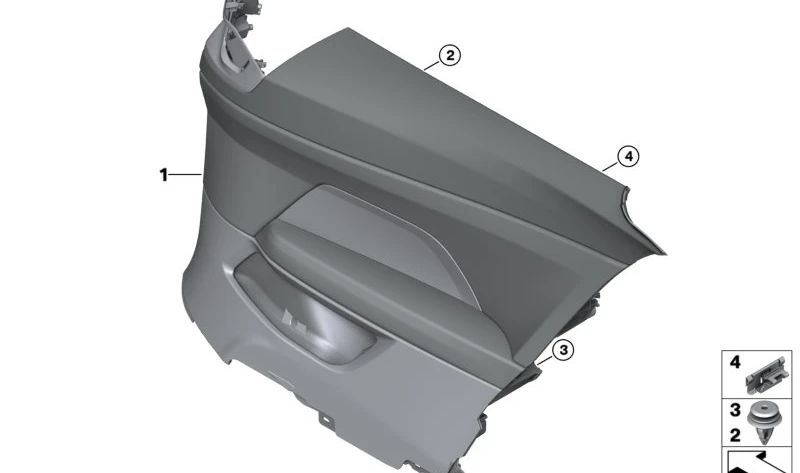 Painel lateral direito OEM 51435A339E6 para BMW G22. BMW original.