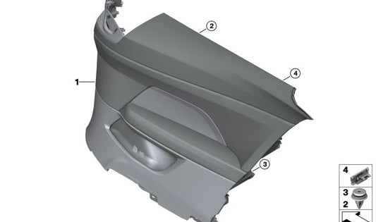 Pannello laterale destro OEM 51435A339E6 per BMW G22. BMW originale.