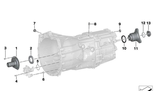 Wellendichtring for BMW E82, E88, F20, F21, F22, F23, F87, G87, E90N, E91N, E92N, E93N, F30, F31, F34, F80, G20, G21, G80, F32, F33, F36, F82, F82, F82, F83, G82, F10, F10, F G30, G31, E84, F25, G01, F26, G29 (OEM 23118609207). Original BMW