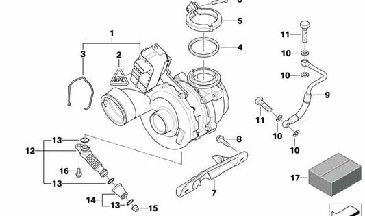 Conector de aceite OEM 11427796377 para BMW E90, E91, E92, E93, E60, E61, E65, E66, E83, E70, E71. Original BMW.