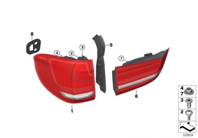 Piloto Trasero Panel Lateral Para Bmw X5 F15. Original Recambios