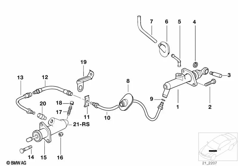 Tubería para BMW Serie 7 E38 (OEM 21521164367). Original BMW