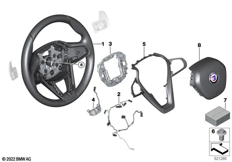 Peso de equilibrado para BMW Serie 5 G30, G31, Serie 6 G32, Serie 7 G11, G12, Serie 8 G14, X5 G05, X6 G06, X7 G07 (OEM 32306876816). Original BMW