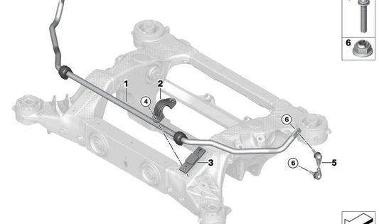 Rear right stabilizer OEM 33506888790 for BMW I20. Original BMW.