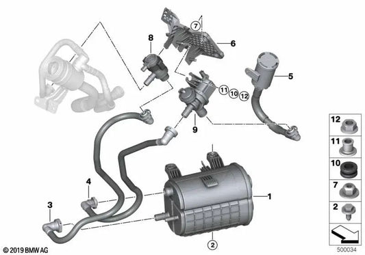 Tubo de ventilación para BMW G05 (OEM 16137439942). Original BMW