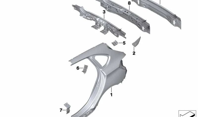 Verstärkungsplatte für BMW F45, F45N (OEM 41217407905). Original BMW.