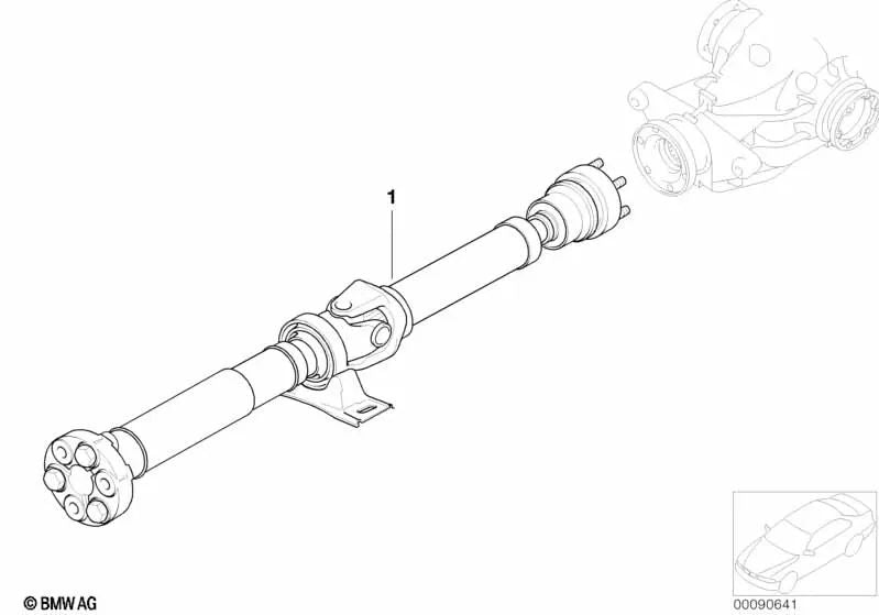 Eje de transmisión para BMW E60N, E61N (OEM 26107573588). Original BMW